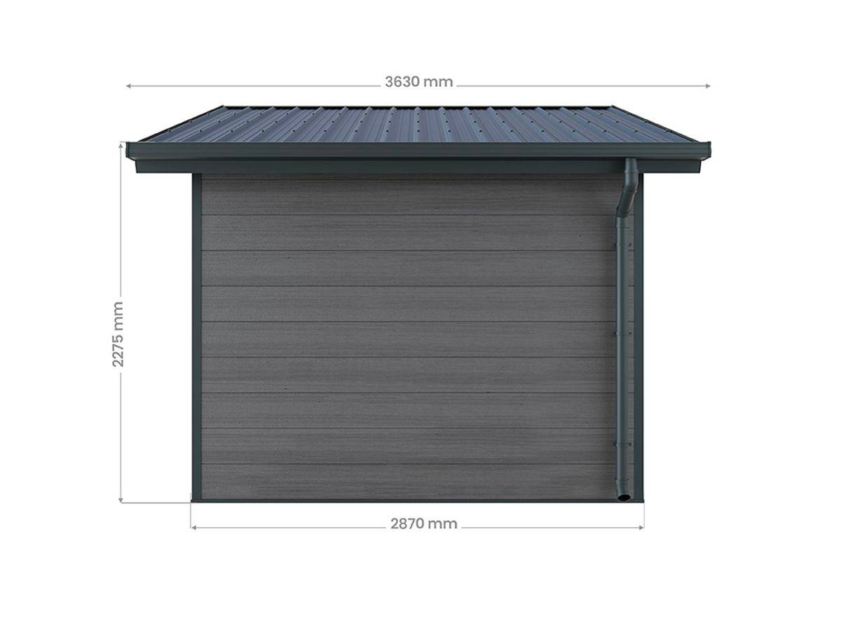 Direct Abris - Abri de Jardin Composite ISORA - 12m2 Gris - Cabane Atelier / Abri Velo - Image 7