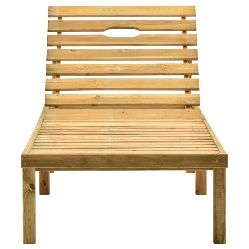 Helloshop26 - Transat chaise longue bain de soleil lit de jardin terrasse meuble d'extérieur 200 cm avec table et coussin pin imprégné - Imagen 4