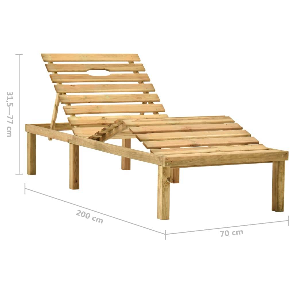 Helloshop26 - Transat chaise longue bain de soleil lit de jardin terrasse meuble d'extérieur 200 cm avec table et coussin pin imprégné - Imagen 8