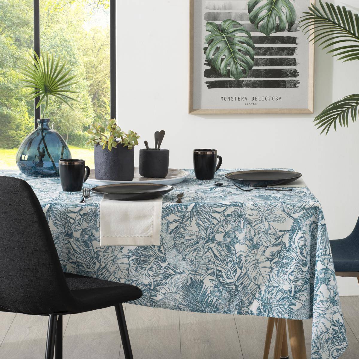 Atmosphera - Nappe anti-tache "Jungle" vert 140x240cm - Atmosphera Créateur d'intérieur - Imagen 5