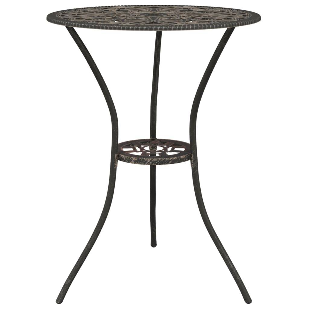 Helloshop26 - Ensemble de bistro jardin meuble extérieur terrasse 3 pièces aluminium coulé bronze - Imagen 2