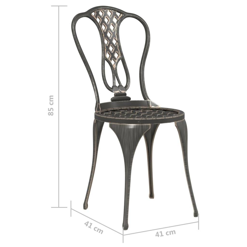 Helloshop26 - Ensemble de bistro jardin meuble extérieur terrasse 3 pièces aluminium coulé bronze - Imagen 8