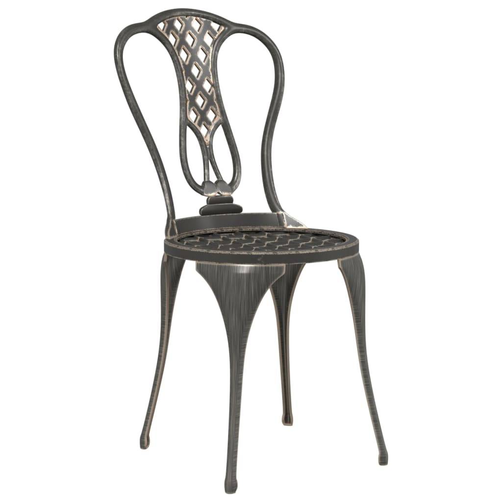 Helloshop26 - Ensemble de bistro jardin meuble extérieur terrasse 3 pièces aluminium coulé bronze - Imagen 5