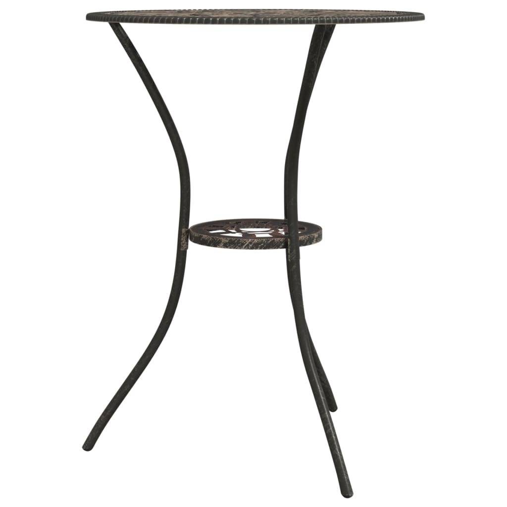 Helloshop26 - Ensemble de bistro jardin meuble extérieur terrasse 3 pièces aluminium coulé bronze - Imagen 3