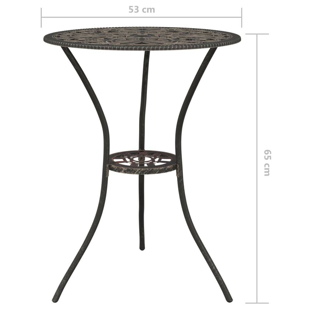 Helloshop26 - Ensemble de bistro jardin meuble extérieur terrasse 3 pièces aluminium coulé bronze - Imagen 7