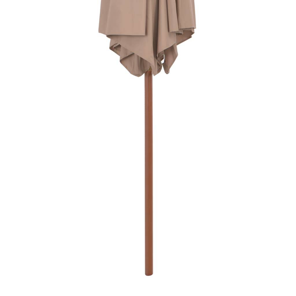 Parasol bois taupe 270 x 270 x 244 cm - PANGIVO - Image 4