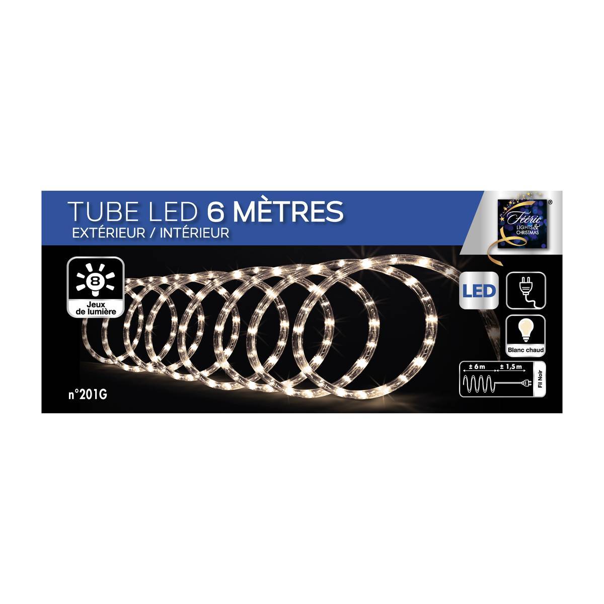 Fééric Lights & Christmas - Tube électrique extérieur 6m 108 LED blanc chaud FEERIC LIGHTS & CHRISTMAS - Imagen 3