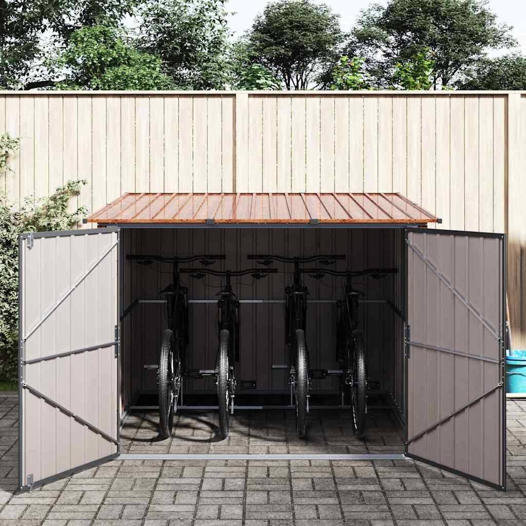 PANGIVO - Abri de vélo métal marron 216 x 207 x 158 cm - PANGIVO - Image 4