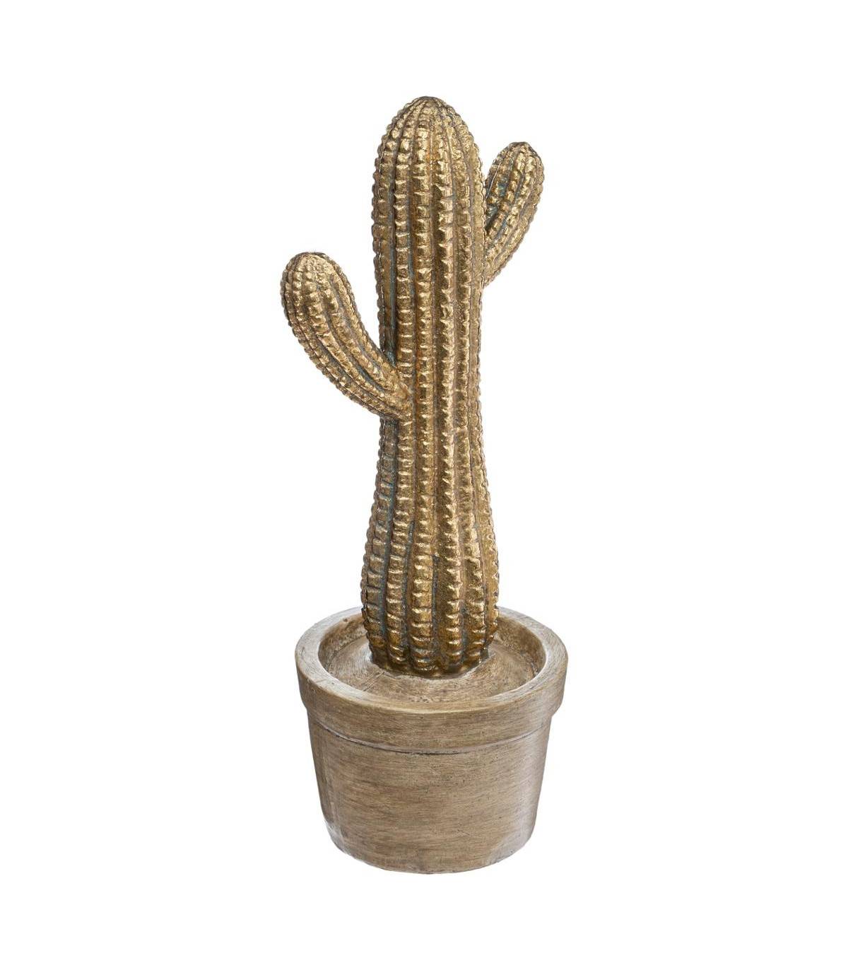 Objet décoratif Cactus dans un pot en résine Or