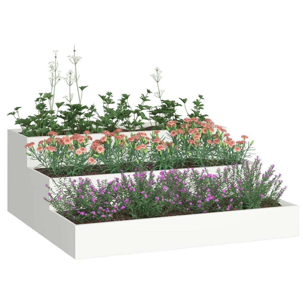 Maison Chic - Cache-pot, Pot De Fleurs Blanc 90 x 90 x 35 cm Acier g394 - Image 3