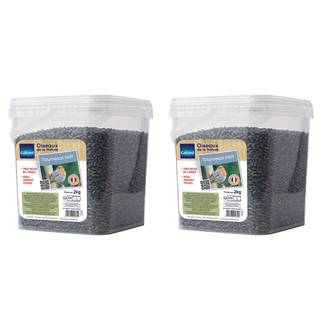 Seau de graines de tournesol noir 2 kgs pour oiseau de la nature - Lot de 2