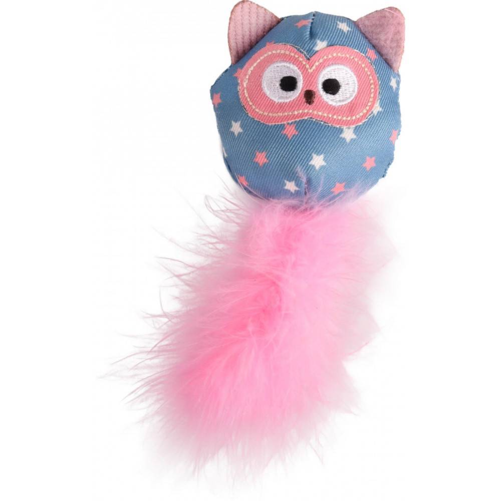 Hibou rose WINNY. taille 6 x 14 x 3 cm Jouet pour chat. - Imagen 1