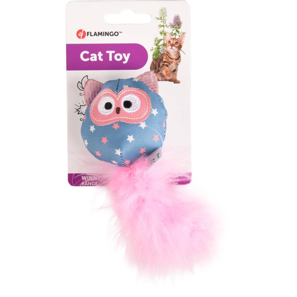 Hibou rose WINNY. taille 6 x 14 x 3 cm Jouet pour chat. - Imagen 3