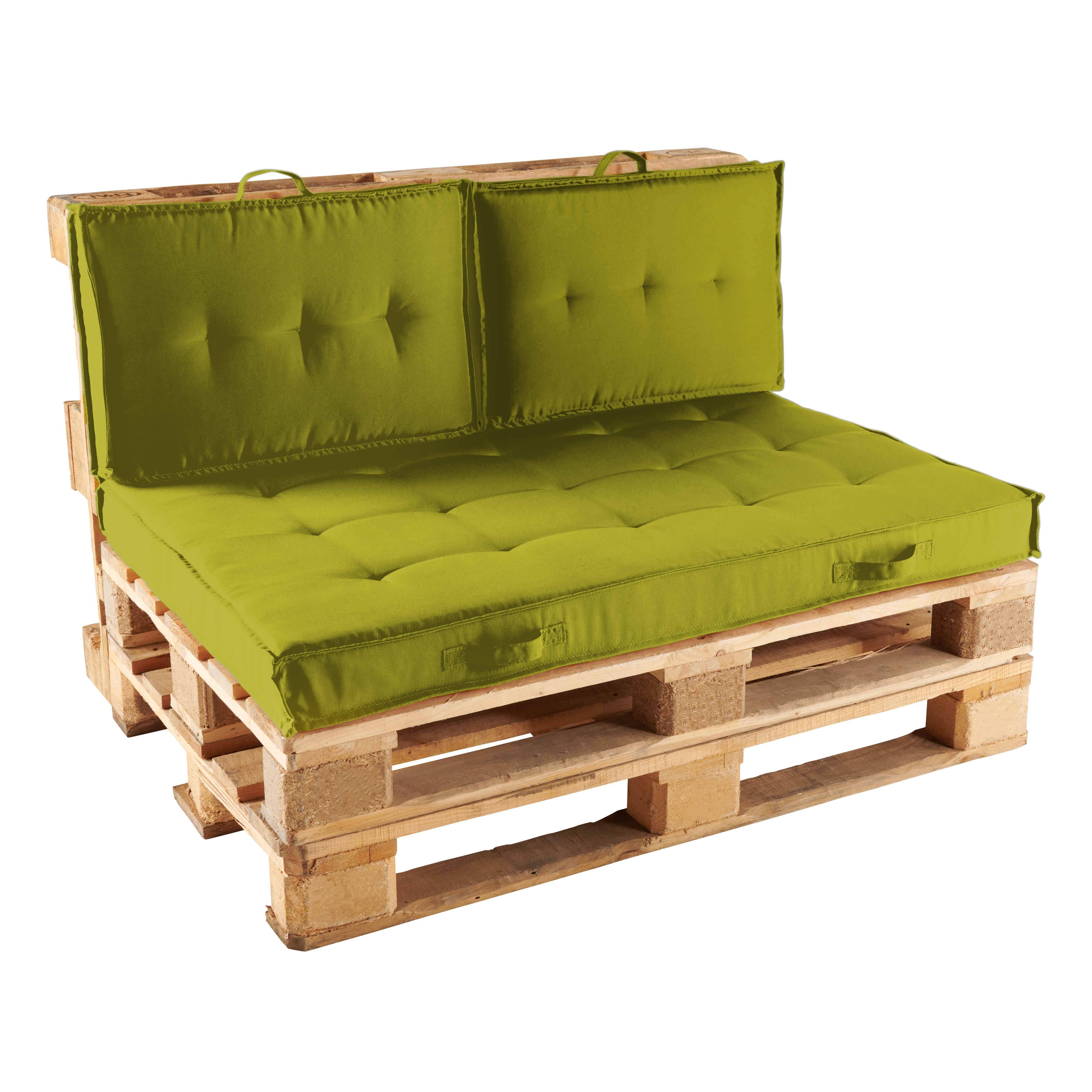 Oviala - Pack salon de jardin palettes et cousinage vert kaki Cuzco - Oviala - Imagen 1