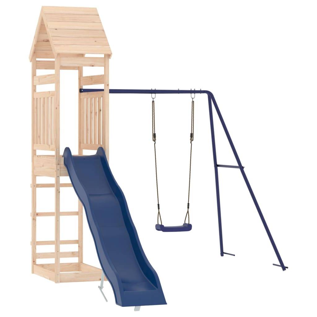 Helloshop26 - Aire de jeux d'extérieur balançoires toboggan portiques robuste jeux jardin 245 x 373 x 264 cm bois de pin massif - Imagen 1