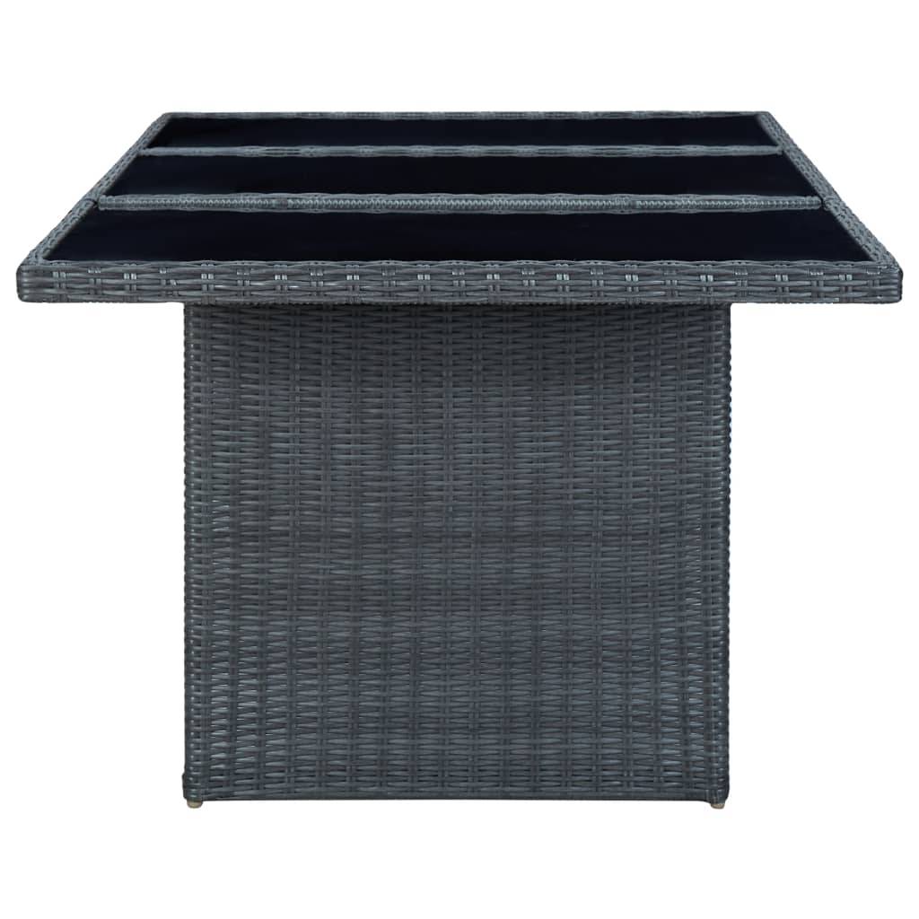 ComfortXL - Salon de Jardin 8 Places Gris Anthracite, Table Verre et Chaises avec Pieds en Bois – ComfortXL Outdoor Living - Image 3