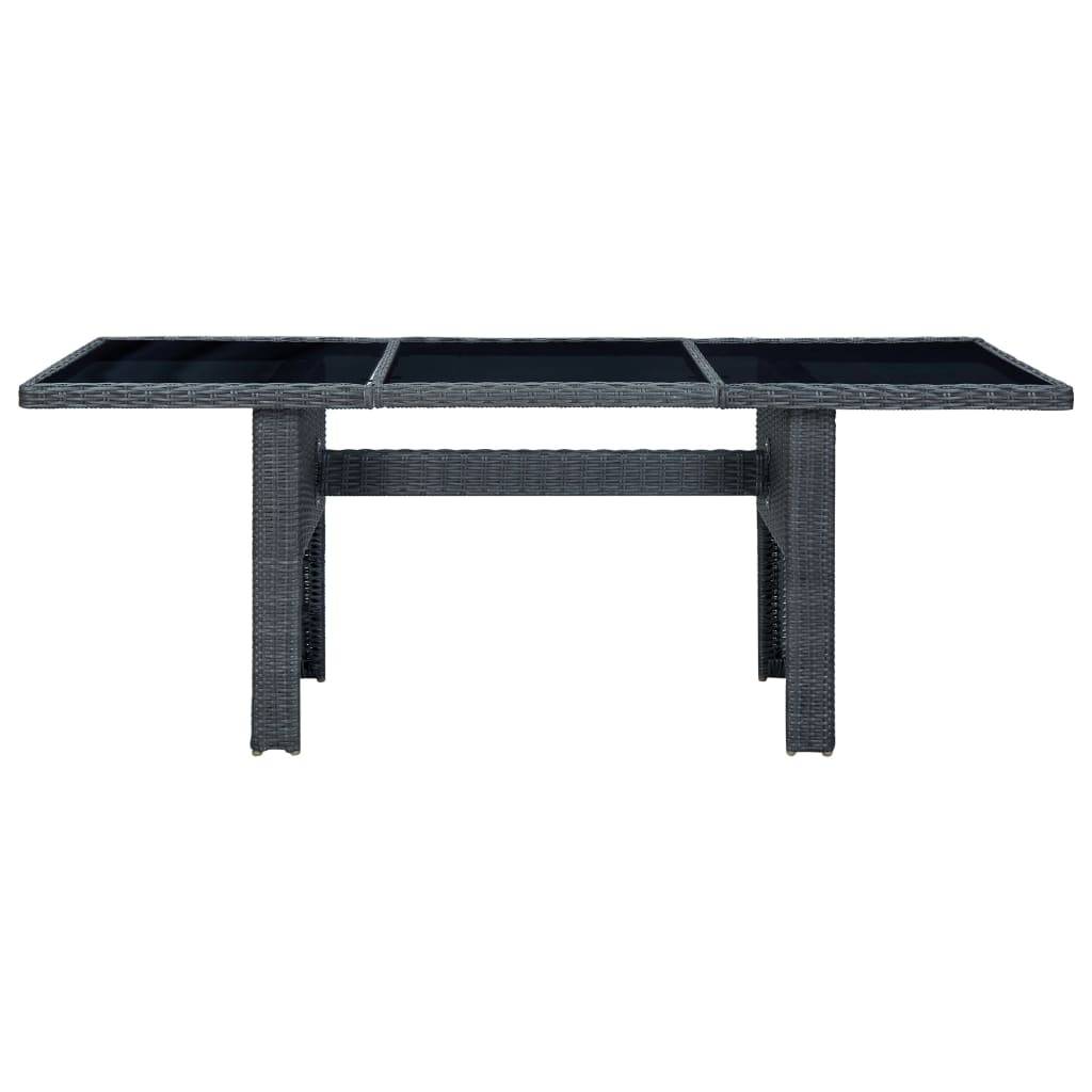 ComfortXL - Salon de Jardin 8 Places Gris Anthracite, Table Verre et Chaises avec Pieds en Bois – ComfortXL Outdoor Living - Image 10