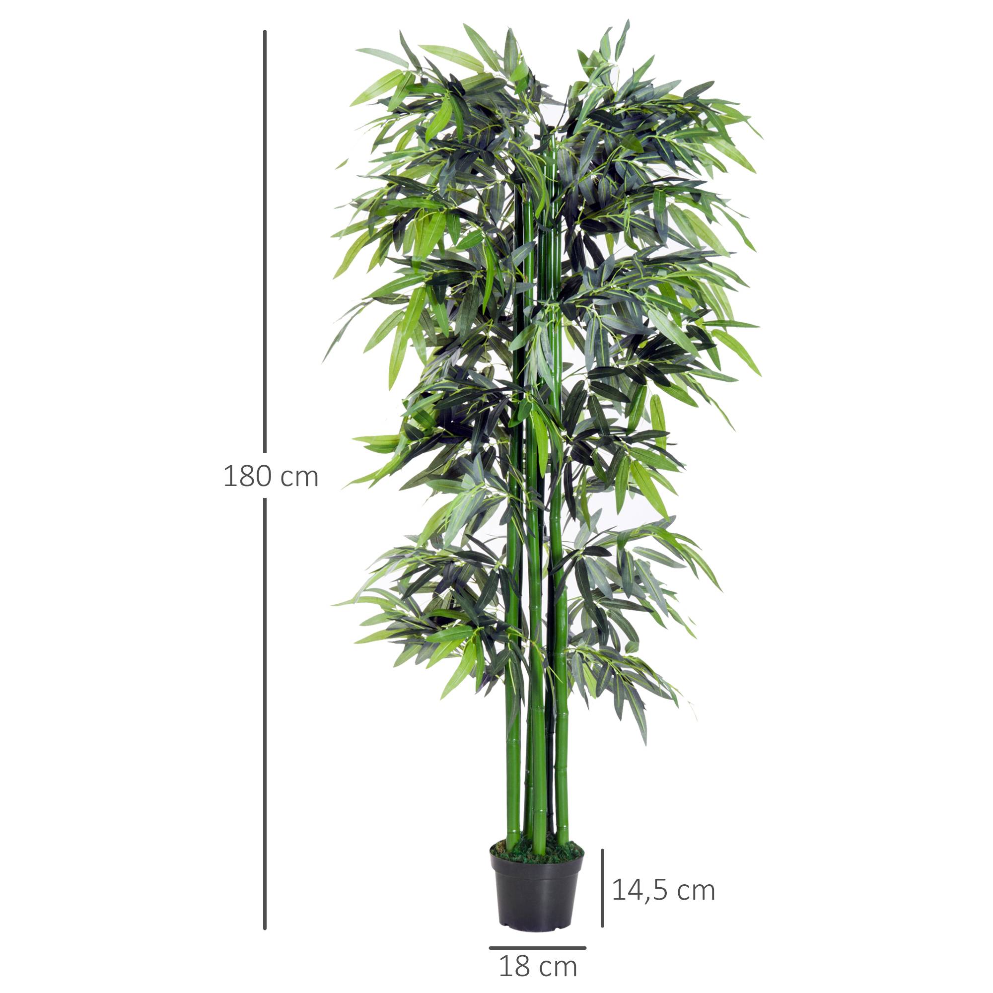 Bambou Artificiel Géant PE et Ciment Salon Bureau Ambiance Zen Apaisante 180cm Vert - ComfortXL Outdoor Living - Image 5