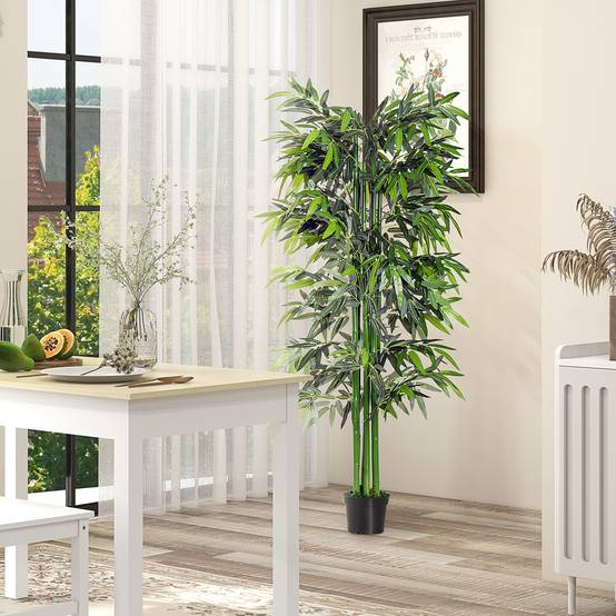 Bambou Artificiel Géant PE et Ciment Salon Bureau Ambiance Zen Apaisante 180cm Vert - ComfortXL Outdoor Living - Image 10