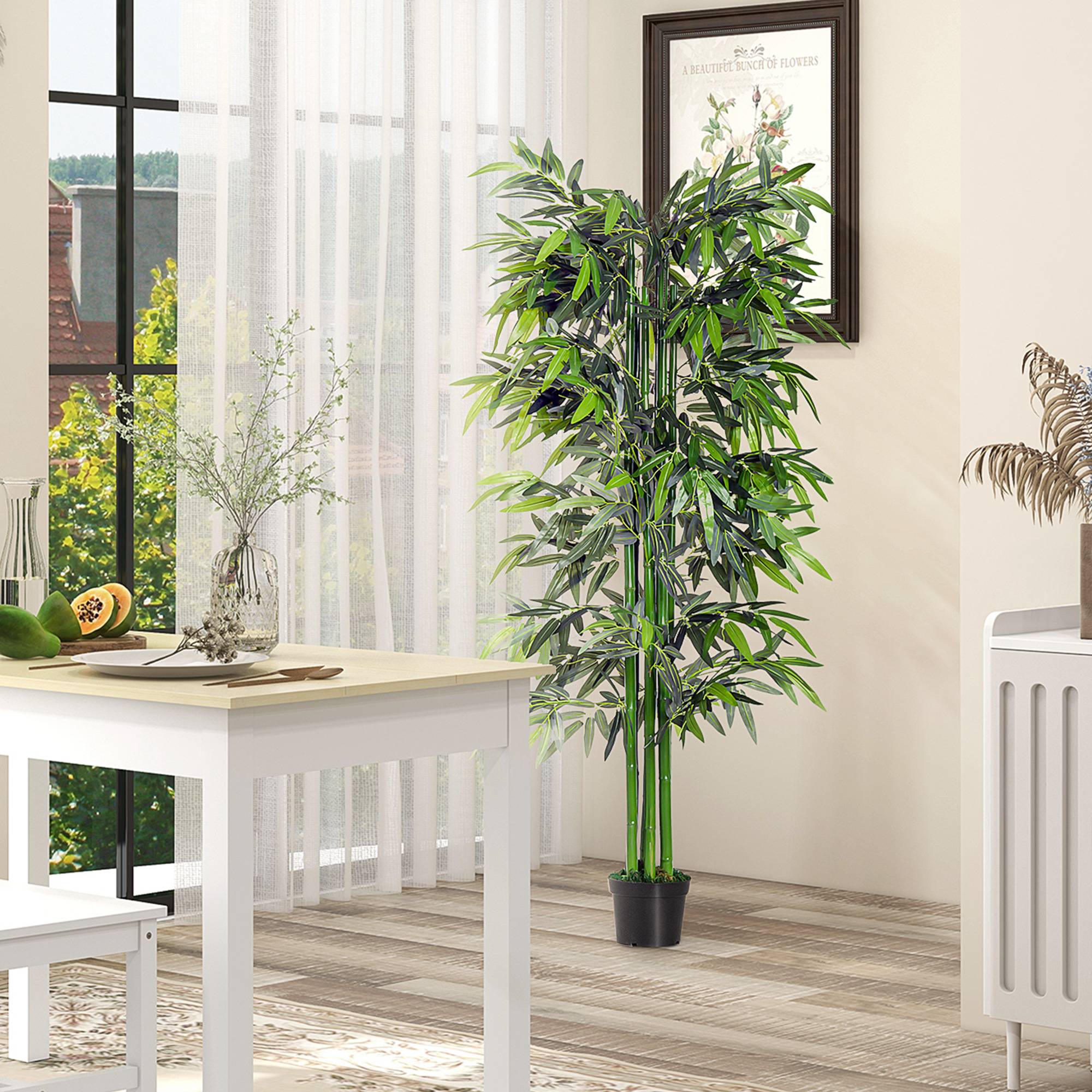 Bambou Artificiel Géant PE et Ciment Salon Bureau Ambiance Zen Apaisante 180cm Vert - ComfortXL Outdoor Living - Image 10