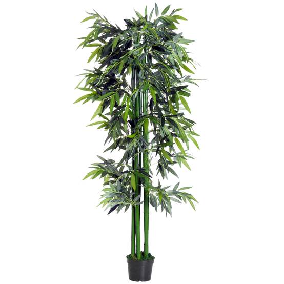 Bambou Artificiel Géant PE et Ciment Salon Bureau Ambiance Zen Apaisante 180cm Vert - ComfortXL Outdoor Living - Image 2