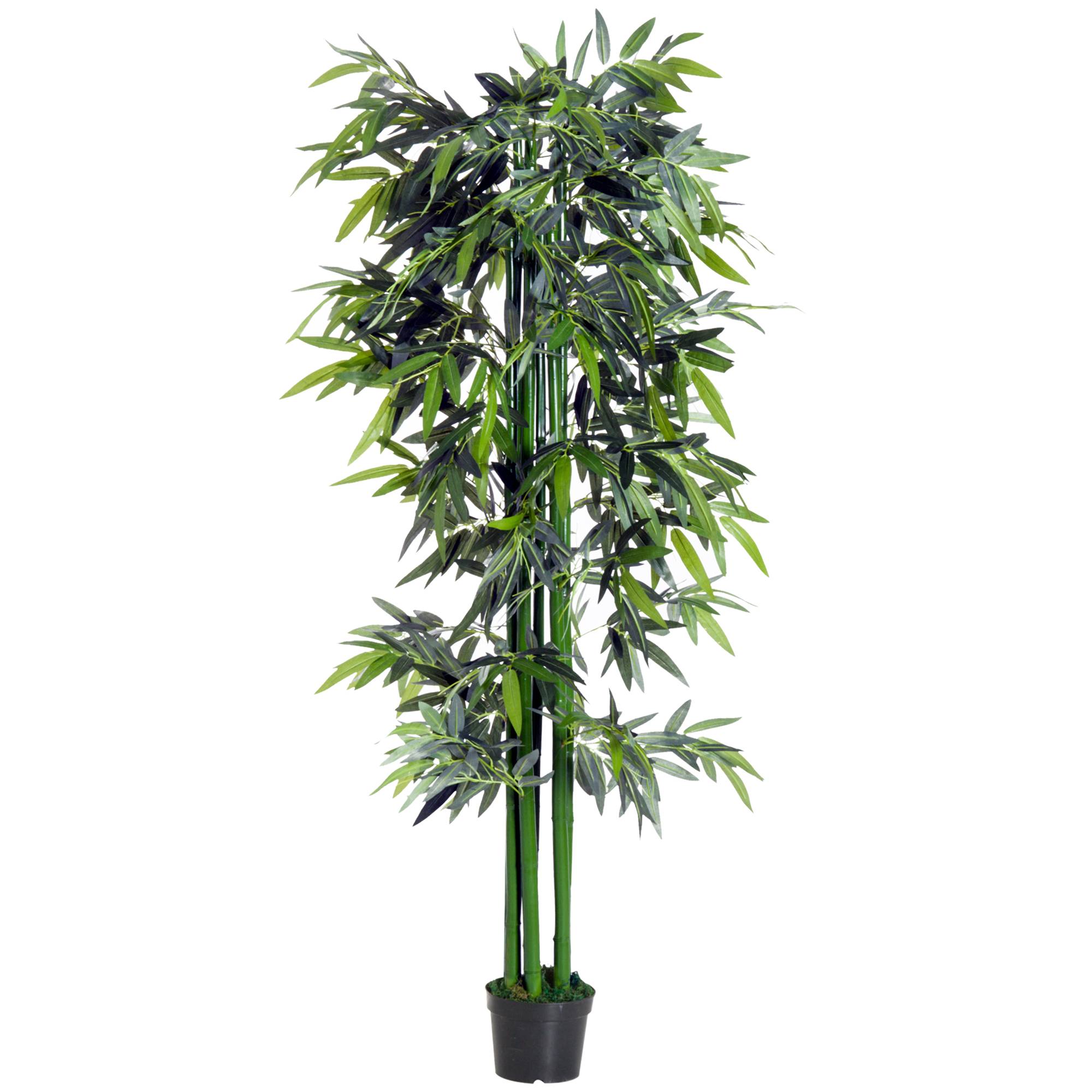 Bambou Artificiel Géant PE et Ciment Salon Bureau Ambiance Zen Apaisante 180cm Vert - ComfortXL Outdoor Living - Image 2