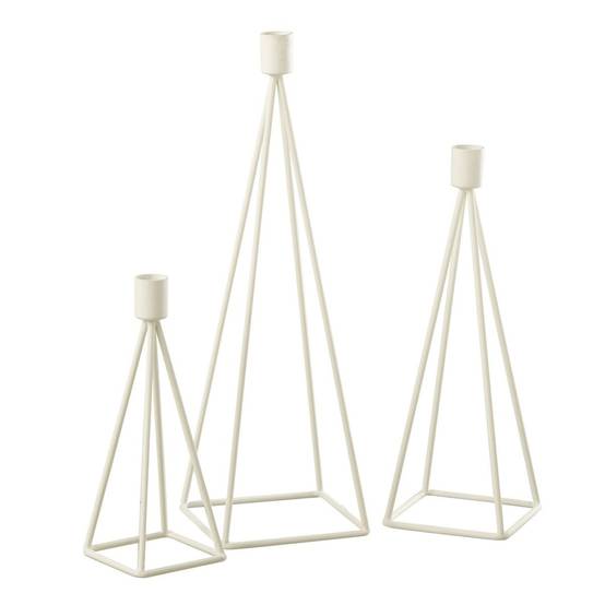 Lot de 3 Chandeliers Design "Désiré" 38cm Blanc - Image 1
