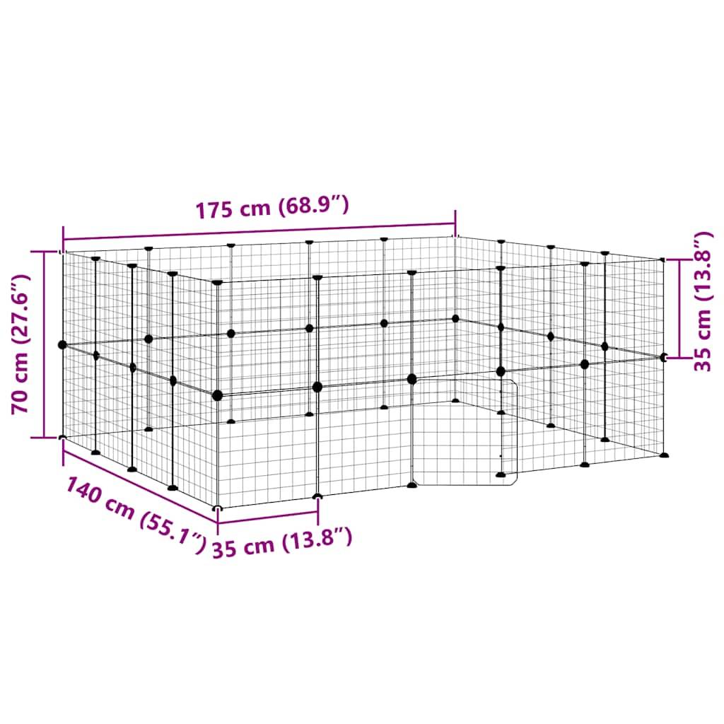 Vidaxl - Cage animaux de compagnie à 36 panneaux et porte Noir 175x140x70 cm vidaXL 3114039 - Imagen 3