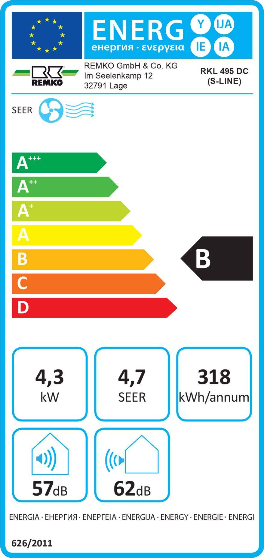 Climatiseur local RKL 495 DC version split - REMKO - 1616496 - Jardiland