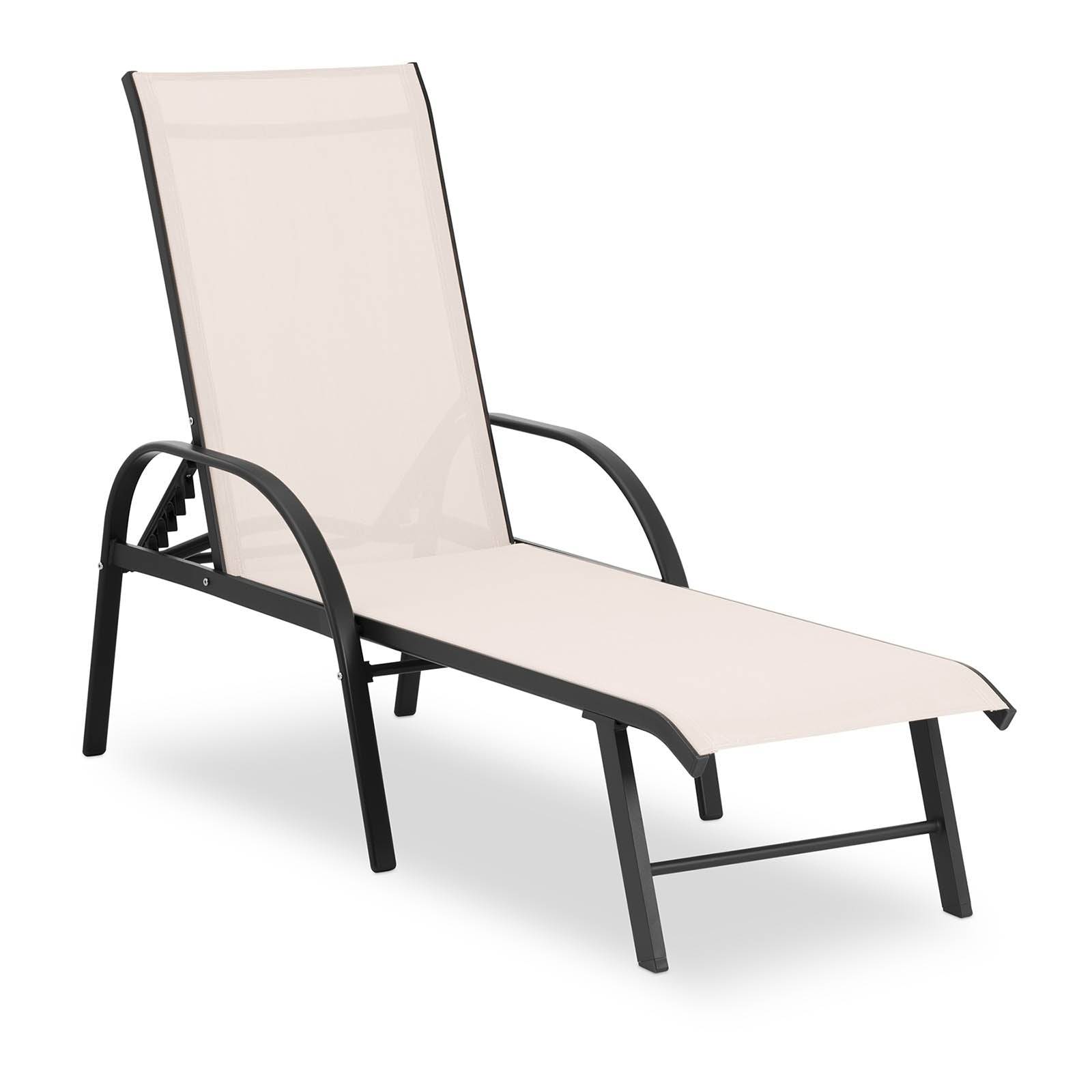 Helloshop26 - Bain de soleil en aluminium dossier réglable beige - Imagen 1