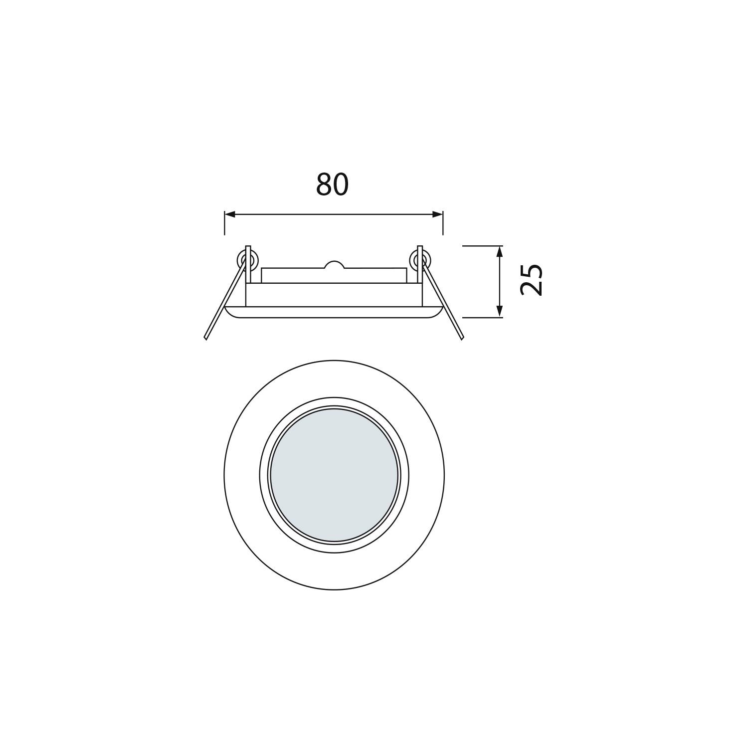 Support downlight rond blanc étanche IP65 Diam 83mm - Image 2