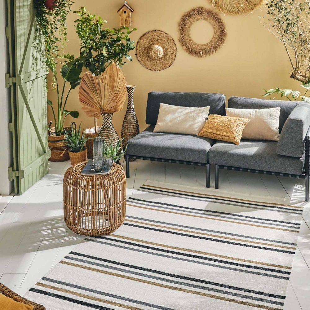 Jardindeco - Tapis extérieur en polypropylène Spargi 1742 noir 120 x 160 cm - Imagen 3