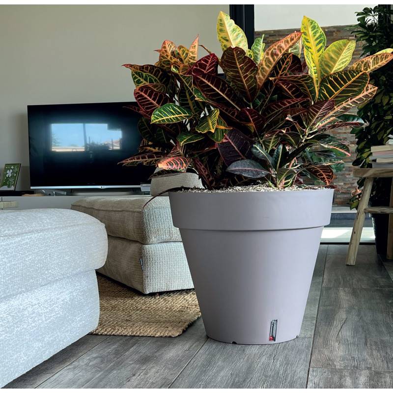 Riss - Bac A Fleurs Rond Riviera Loft - Plastique - Diametre 40 Cm - Taupe - Imagen 3