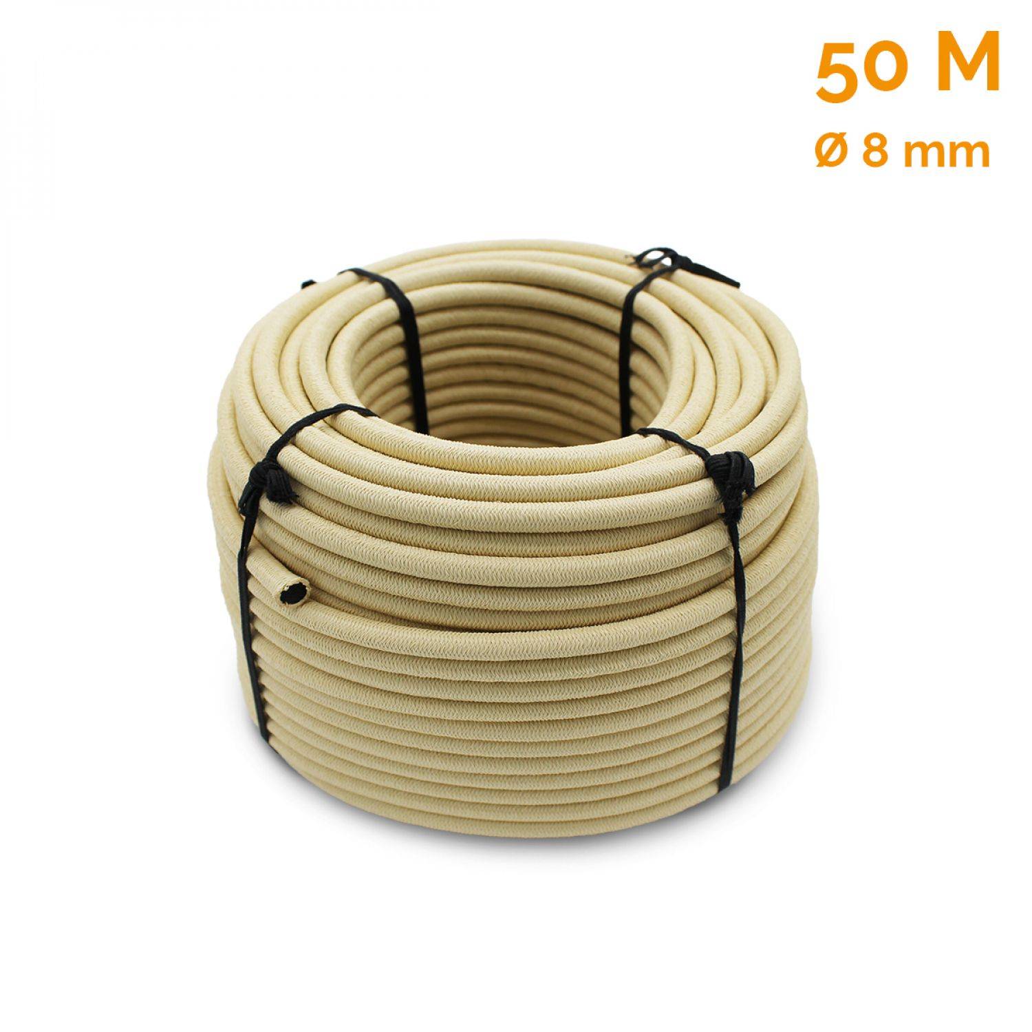 Linxor - Bobine, rouleau de tendeur élastique - 50 mètres x 8 mm - Beige - Linxor - Imagen 2