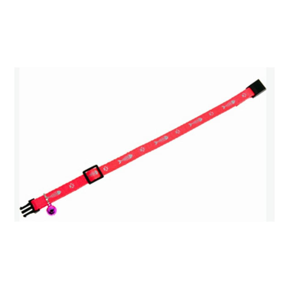 Collier réglable de 20 à 35 cm rose  motif poisson  + clochette pour chat - Imagen 2