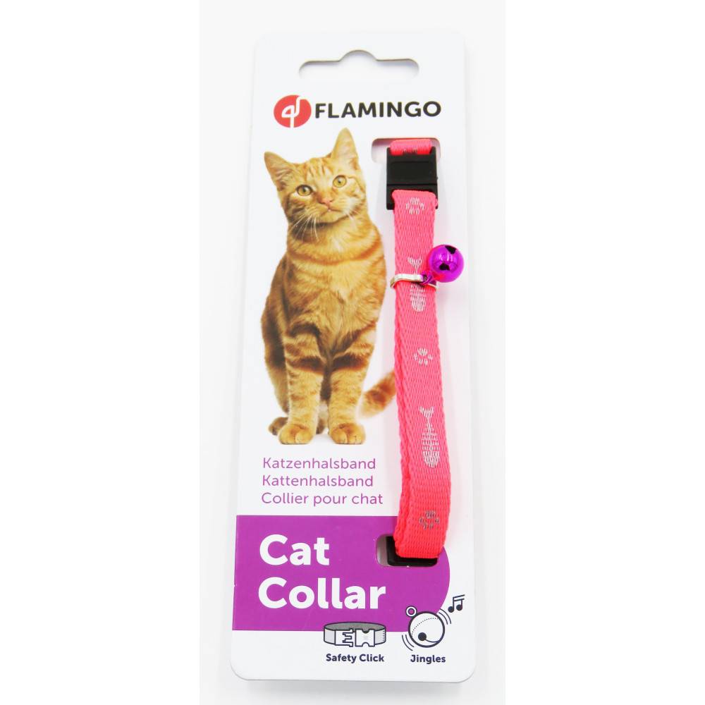 Collier réglable de 20 à 35 cm rose  motif poisson  + clochette pour chat - Imagen 3