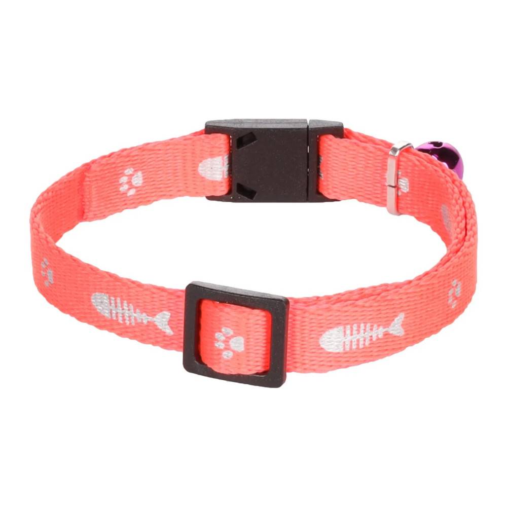 Collier réglable de 20 à 35 cm rose  motif poisson  + clochette pour chat - Imagen 5
