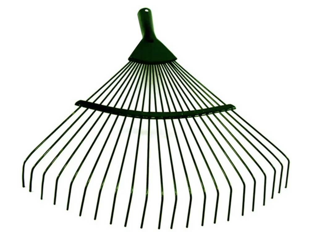 Râteaux de jardin pour feuilles d'herbe, fil léger en métal, ventilateur de 36 cm - Image 3
