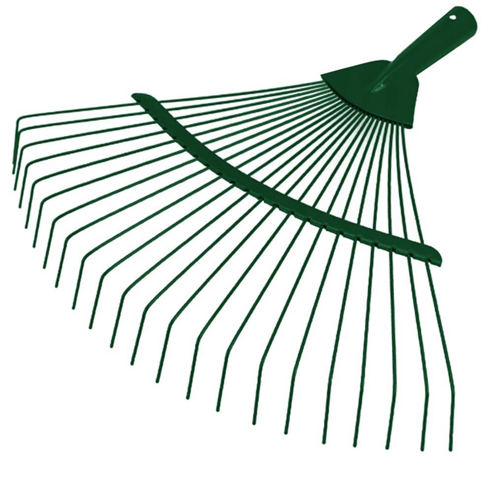 Râteaux de jardin pour feuilles d'herbe, fil léger en métal, ventilateur de 36 cm - Image 1