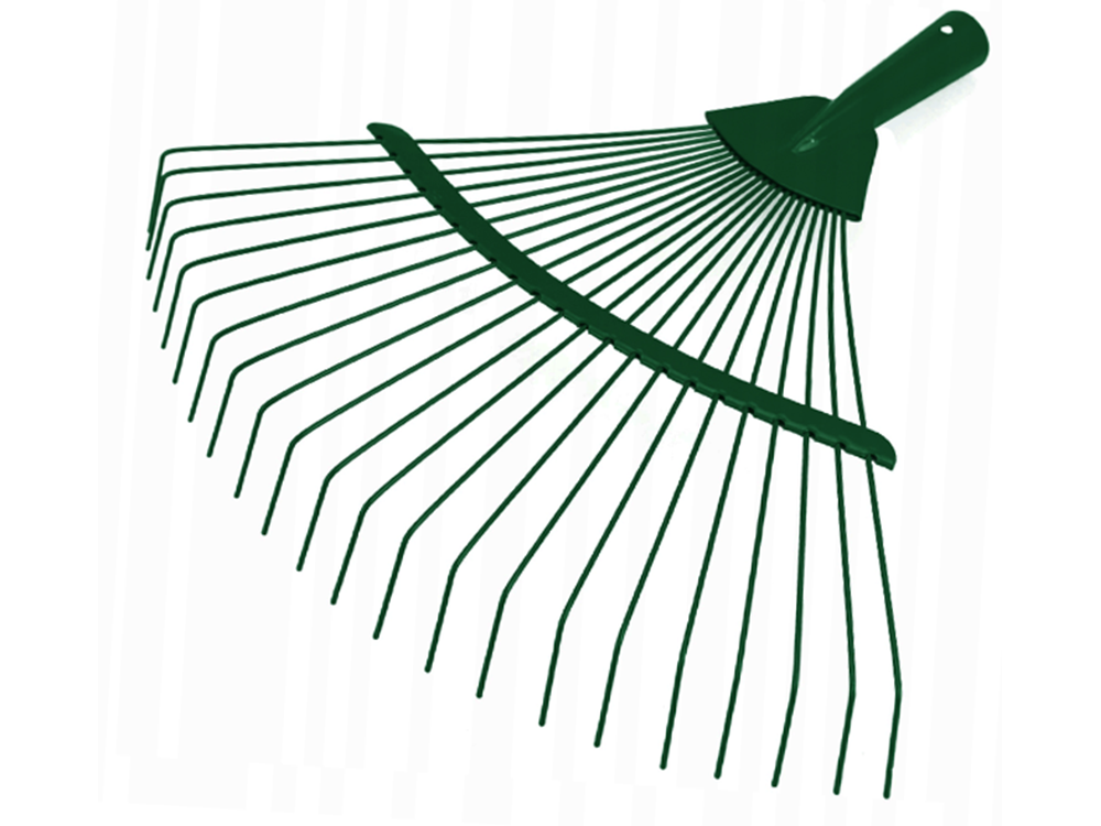 Râteaux de jardin pour feuilles d'herbe, fil léger en métal, ventilateur de 36 cm - Image 4