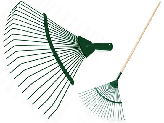 Râteaux de jardin pour feuilles d'herbe, fil léger en métal, ventilateur de 36 cm - Image 2