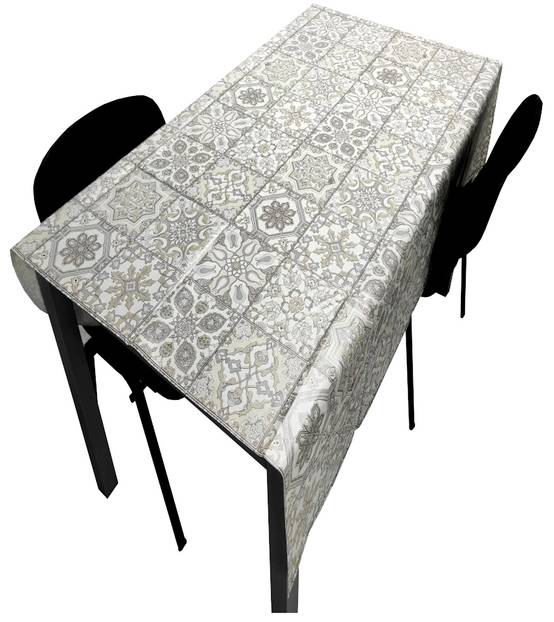 Nappe Composition PVC Base Polyester Anti-taches Mosaïque Gris Taille 140X180 CM - Imagen 1