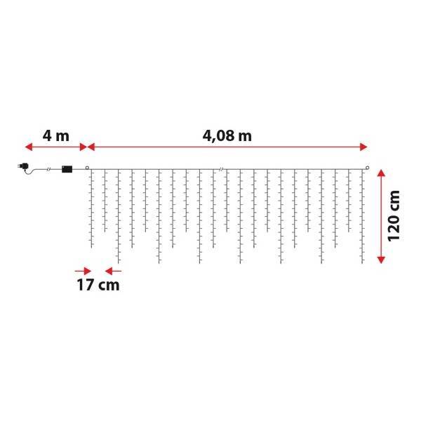 Lotti - Guirlande stalactite effet chute de neige 4 mètres H120cm 480 LED blanc chaud câble blanc Lotti - Imagen 2