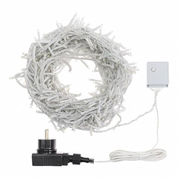 Lotti - Guirlande stalactite effet chute de neige 4 mètres H120cm 480 LED blanc chaud câble blanc Lotti - Imagen 3
