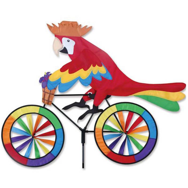 Moulin à vent décoratif - Premier Kite - Perroquet sur son vélo - Imagen 1