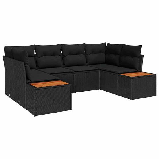 ComfortXL - Salon de jardin 6 places en polyrotin noir design modulable pour balcon – ComfortXL Outdoor Living - Image 2