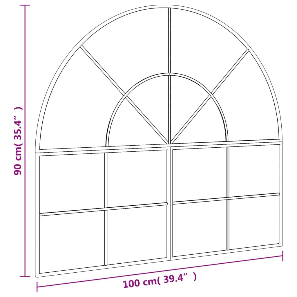 Maison Chic - Miroir mural - Miroir décoratif noir 100x90 cm arche fer - Image 7