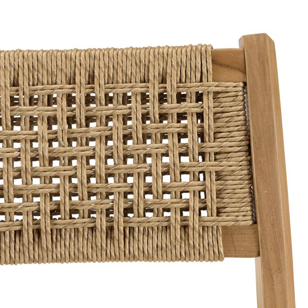 Macabane - VALERIA - Lot de 2 chaises jardin en bois de teck rotin tressé beige - Imagen 5