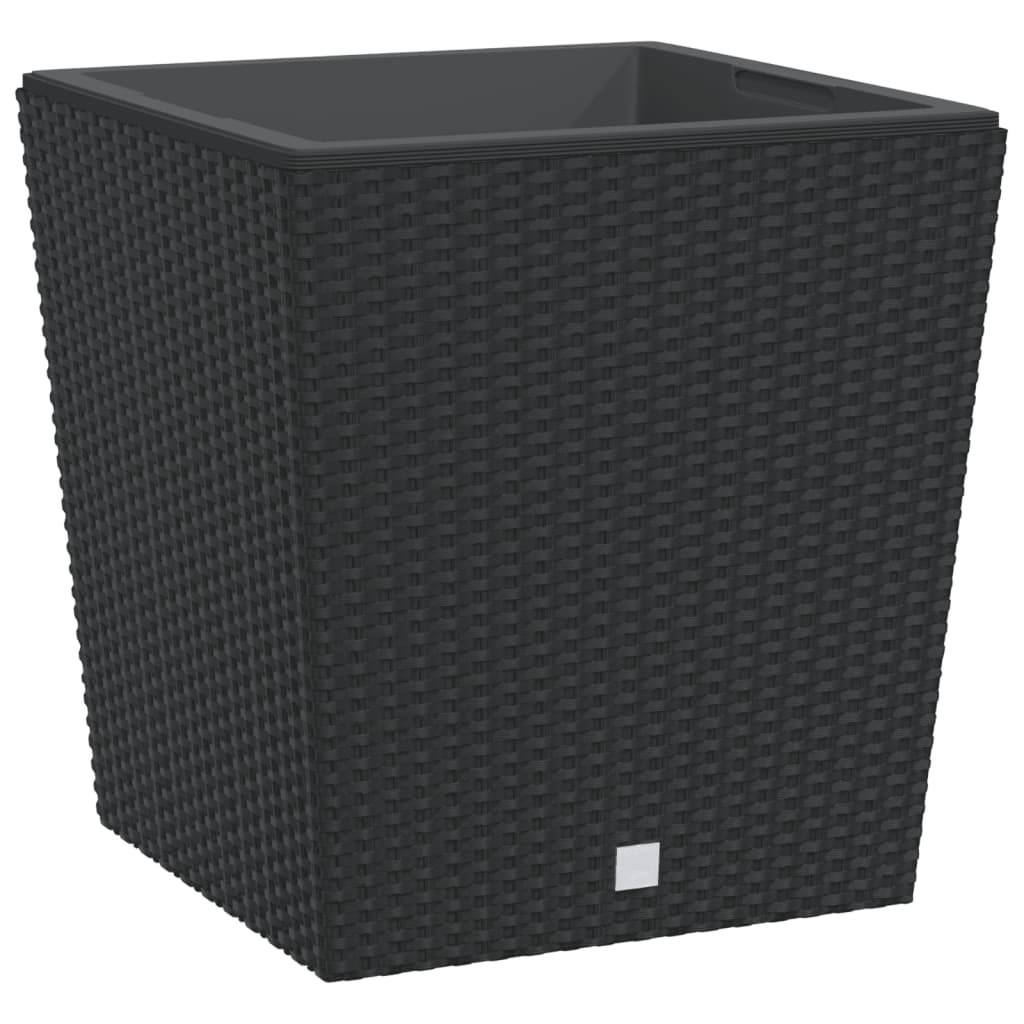 ComfortXL - Jardinière extérieur Polypropylène rotin grand pot de fleurs intérieur amovible anthracite - ComfortXL Outdoor Living - Image 2