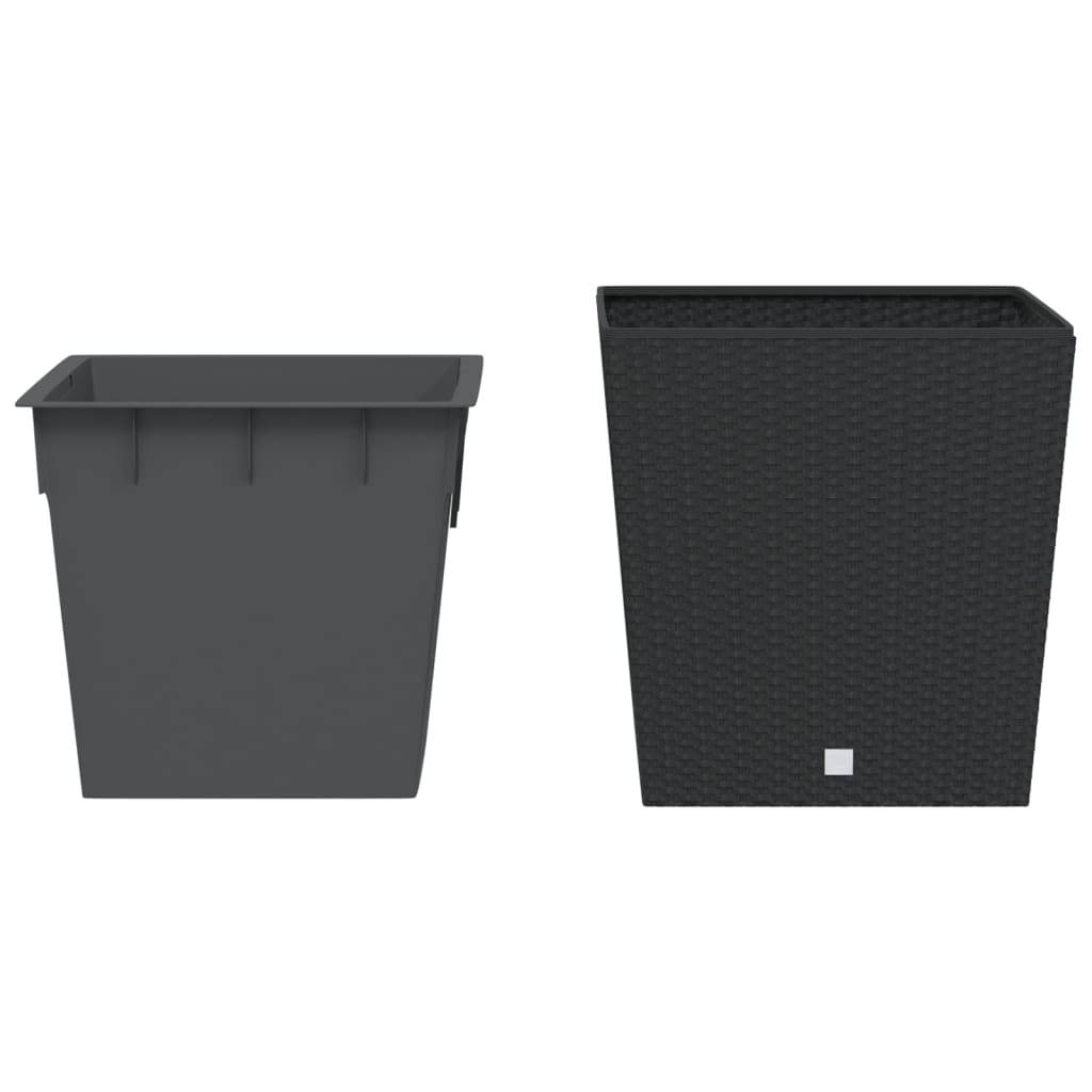 ComfortXL - Jardinière extérieur Polypropylène rotin grand pot de fleurs intérieur amovible anthracite - ComfortXL Outdoor Living - Image 3